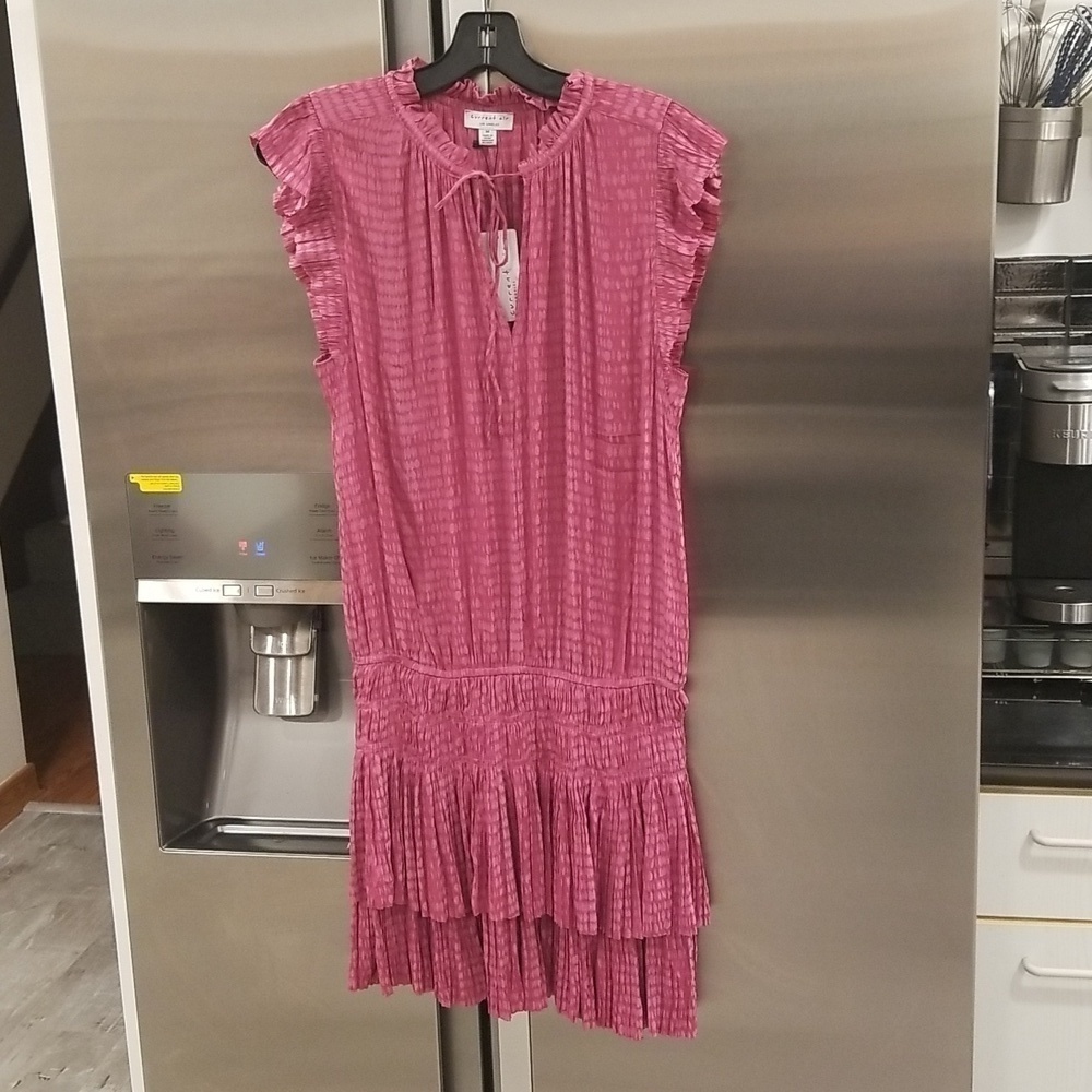 💕CURRENT AIR💕 Maude Pleated Skirt Mini Dress ~ Raspberry Pink Medium M NWT